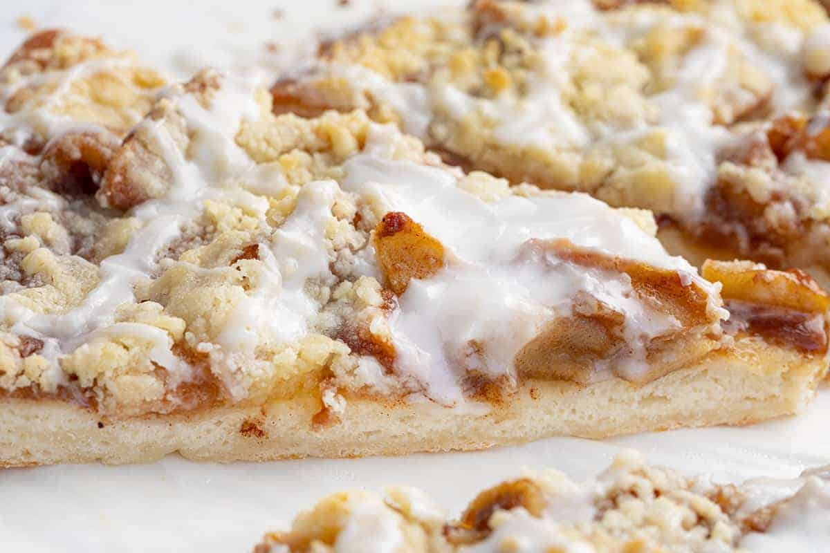 Very Close Up of Apple Cactus Bread - Apple Dessert Pizza