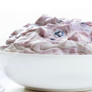 White Bowl of Blueberry Lemon Fluff.