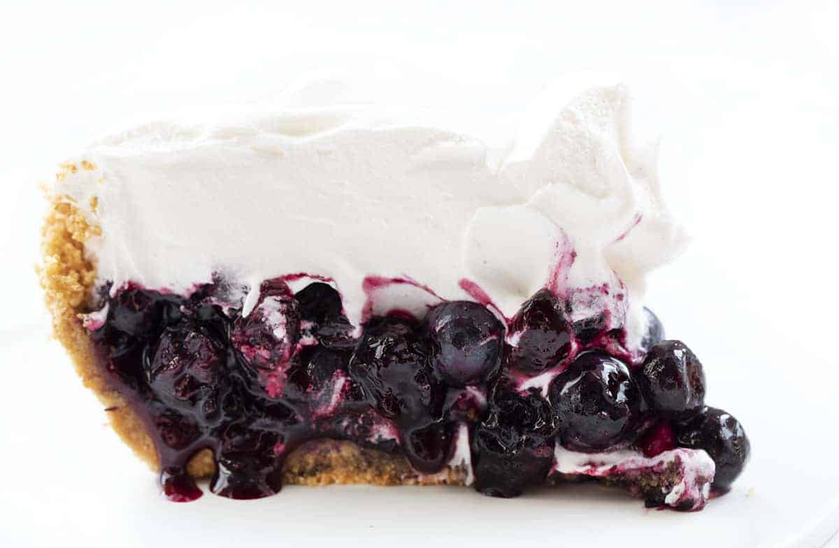 Slice of No Bake Blueberry Pie