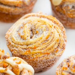 Close up of a Carrot Cake Cruffin.