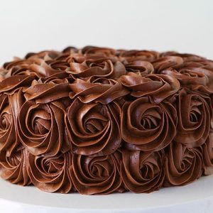 Whipped Chocolate Buttercream Rose Cake!