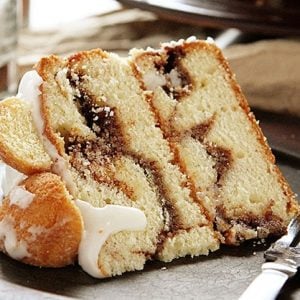 Coffee Breakfast Cake! A layer coffee cake covered in donut balls covered in glaze!