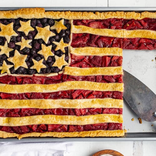 Stars and Stripes Pie with a Couple of Pieces Removed.