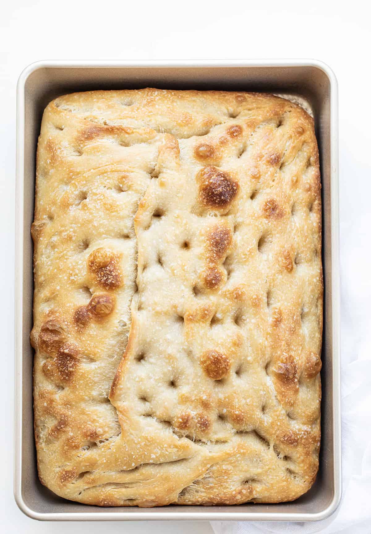 Sourdough Focaccia Baked in a Pan.