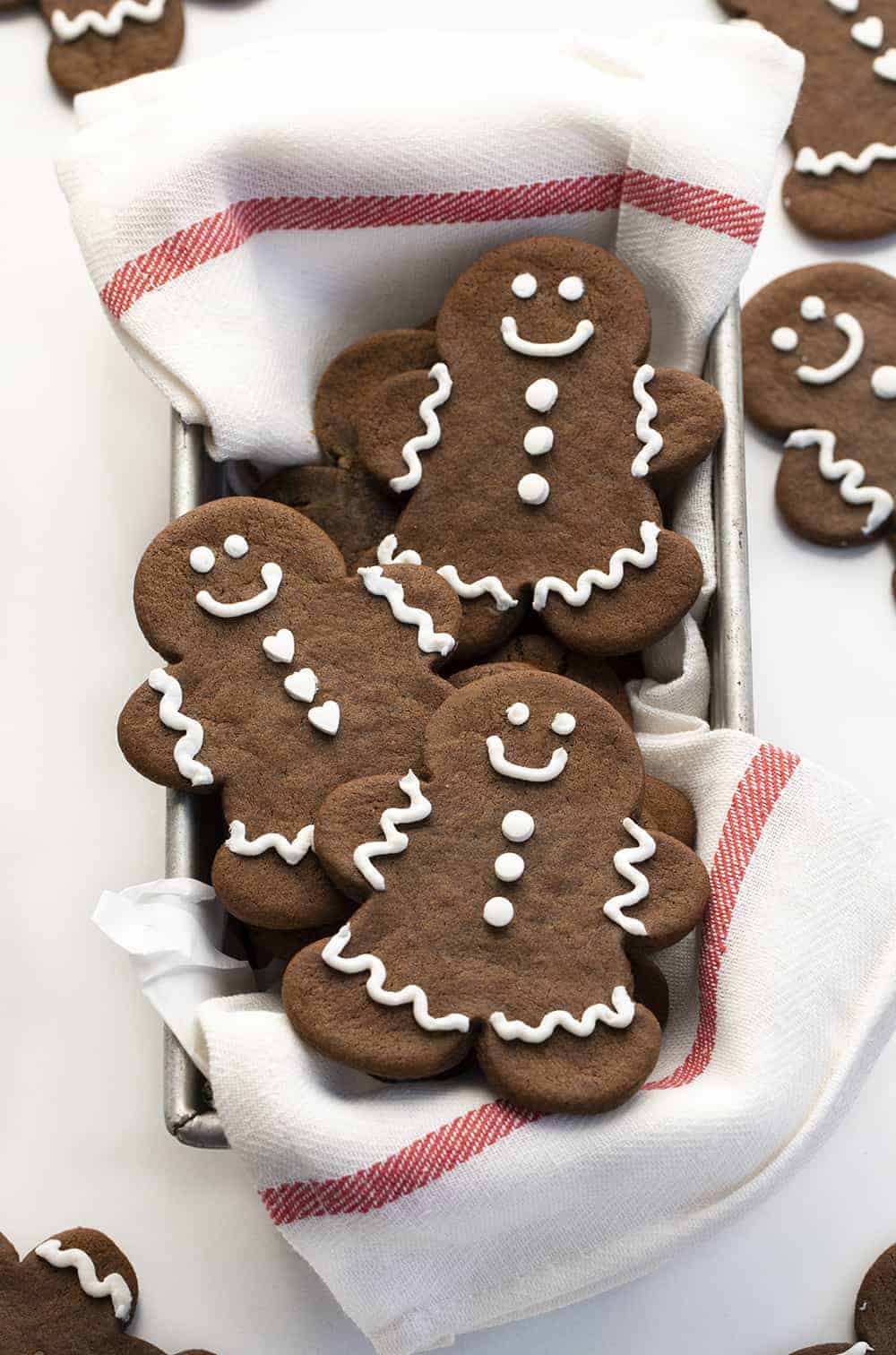 Basket of Gingerbread Man Cookies