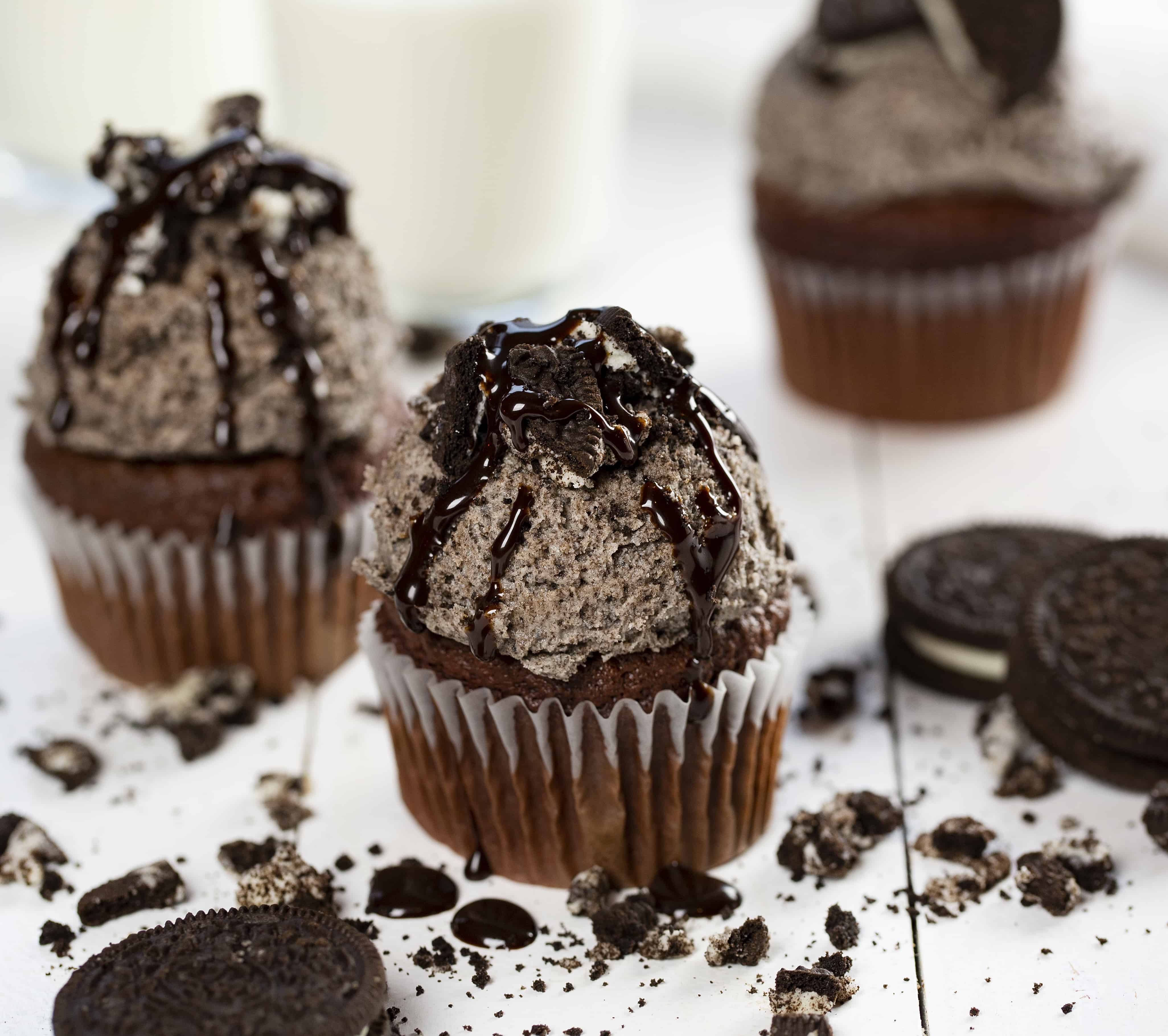 Chocolate Cupcakes with Oreo Buttercream