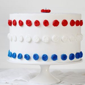 Patriotic Red, White, & Blue Cake!