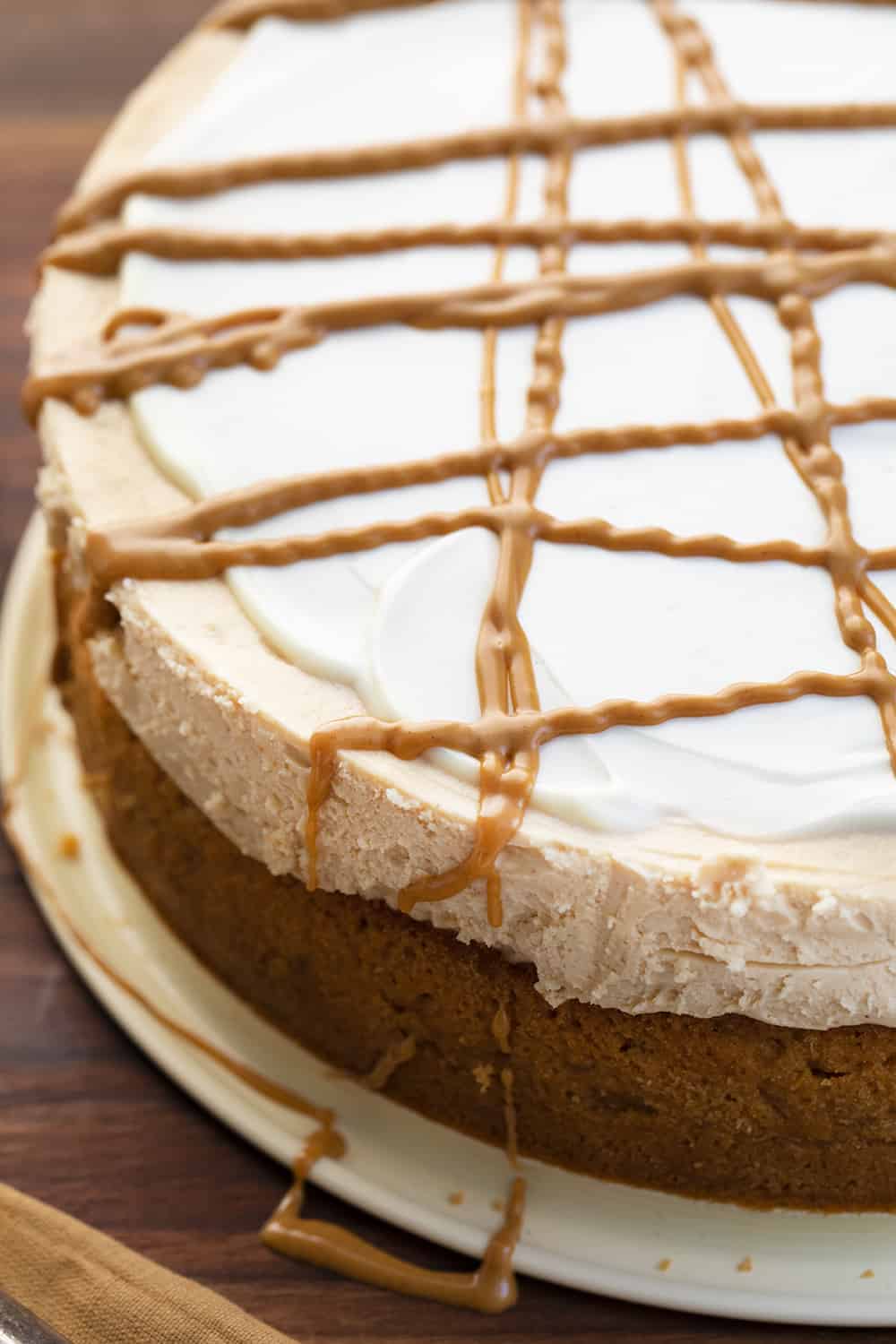 Peanut Butter Cheesecake Drizzled with Melted Peanut Butter