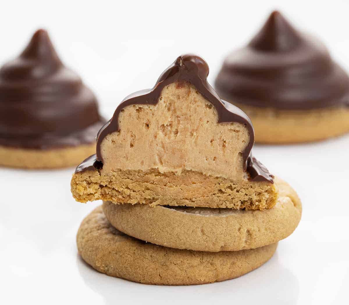 Inside of Peanut Butter Hi Hat Cookies