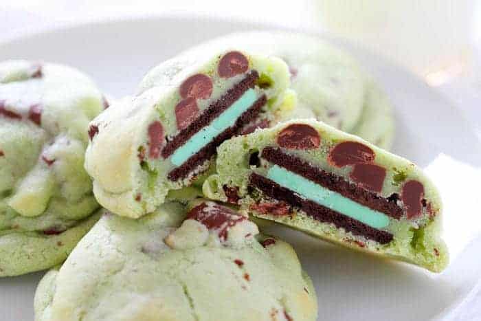 Oreo Stuffed Peppermint Cookies