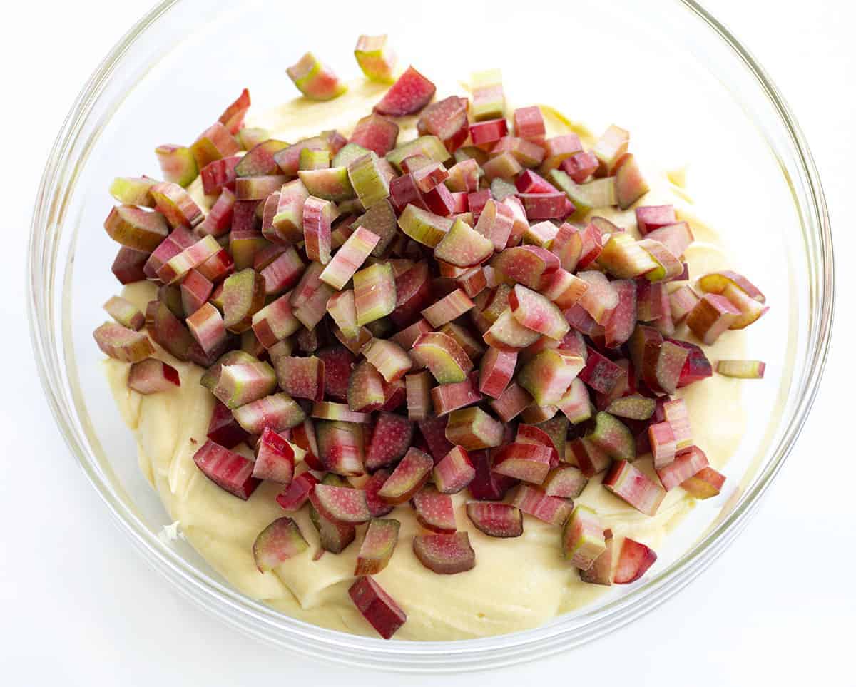 Raw Ingredients for Rhubarb Streusel Muffins.