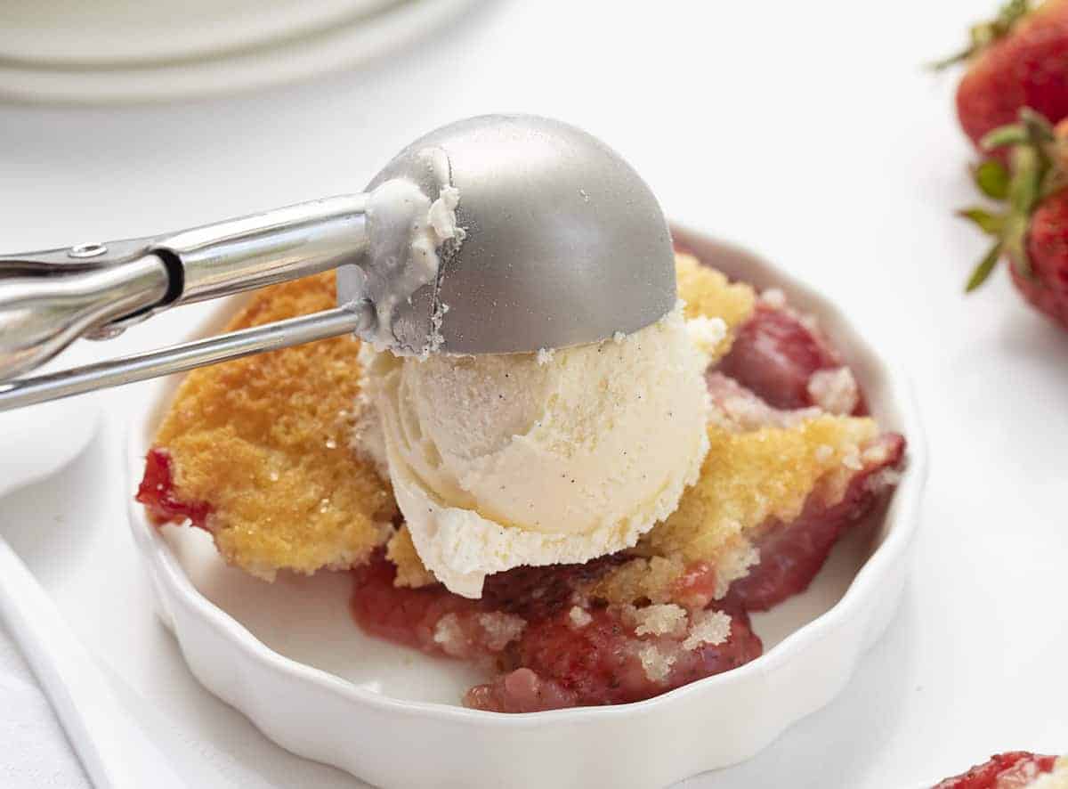 Dish of Real Strawberry Cobbler 