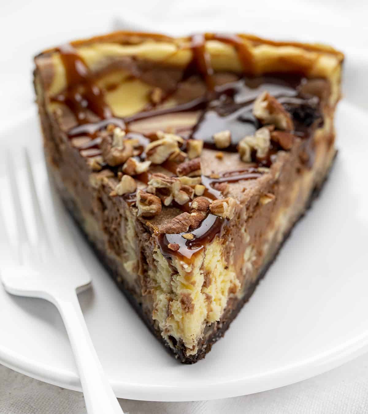 Slice of Turtle Cheesecake